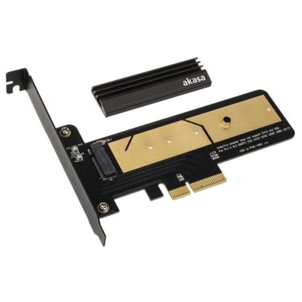 Adaptador Akasa PCIe 3.0 x4 para M.2 NVMe c/ Dissipador