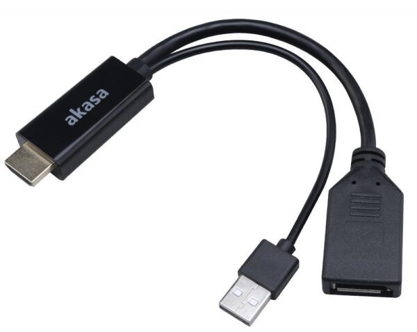 AKASA Adaptador HDMI Macho > Displayport Fêmea / USB Macho