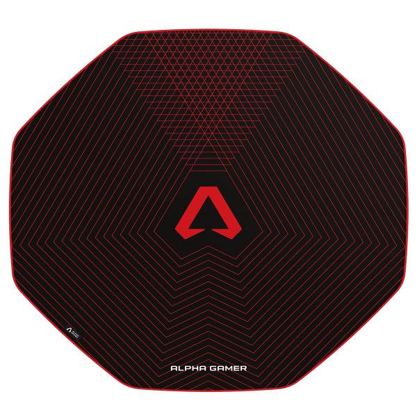 Tapete de Cadeira ALPHA GAMER Octan Grid Preto/Vermelho