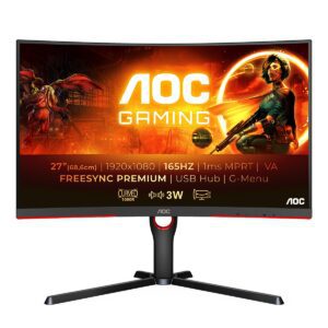 Monitor AOC C27G3U VA 27" 1ms FullHD 165Hz FreeSync Curvo Monitor AOC C27G3U VA 27" 1ms FullHD 165Hz FreeSync Curvo