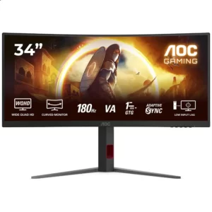 Monitor Curvo AOC CU34G4  34" Fast VA W-LED UWQHD 180Hz 0,5ms FreeSync  Premium HDR10