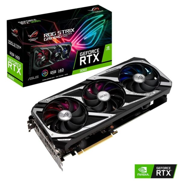 Placa Gráfica ASUS GeForce RTX3060 ROG STRIX GAMING OC 12GB GDDR6