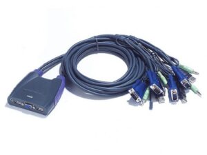 KVM ATEN Switch 2 PCs DVI USB/Audio C/ Cabos - AT-CS682