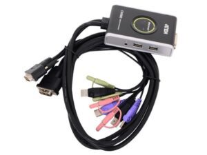 KVM ATEN Switch 2 PCs DVI USB/Audio C/ Cabos - AT-CS1782