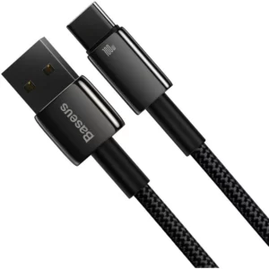 Cabo BASEUS USB-A Macho P/ USB-C Macho 100W Tungsten 1M Cabo BASEUS USB-A Macho P/ USB-C Macho 100W Tungsten 1M