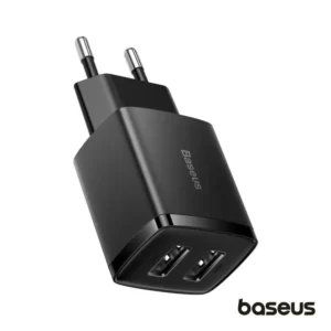 Carregador BASEUS Comutado 2xUSB-A 10.5W Preto