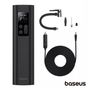 Compressor de Ar BASEUS Portátil 120W 3.0bar C/ Manómetro Compressor de Ar BASEUS Portátil 120W 3.0bar C/ Manómetro
