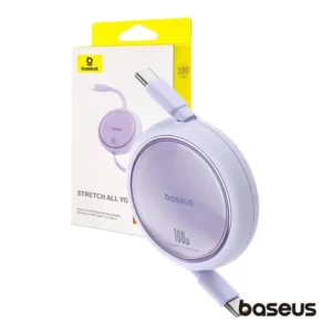 Cabo Retrátil BASEUS USB-C Macho P/ USB-C Macho PD 100W