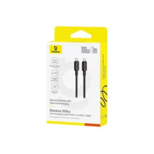 Cabo USB-C Macho P/ USB-C Macho 1m 100W Silky BASEUS