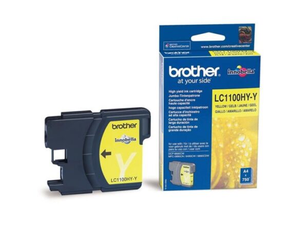 Tinteiro BROTHER LC1100HY-Y Alta Capacidade Amarelo