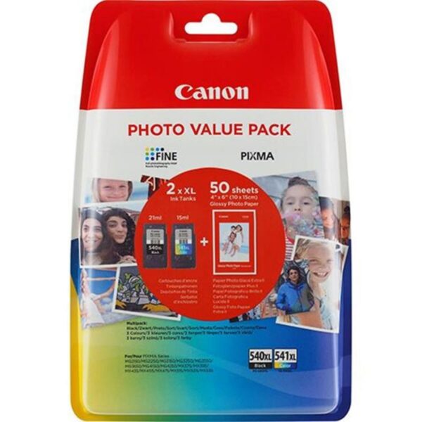 Tinteiro CANON PG-540XL Preto + CL-541XL Cores Multipack - 5 Tinteiro CANON PG-540XL Preto + CL-541XL Cores Multipack - 5