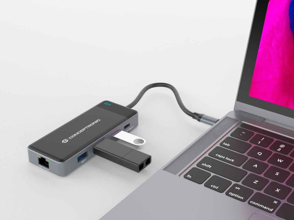 HUB CONCEPTRONIC 7in1 USB-C Multiportas 100w