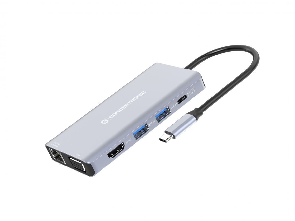 HUB CONCEPTRONIC 10in1 USB-C Multiportas
