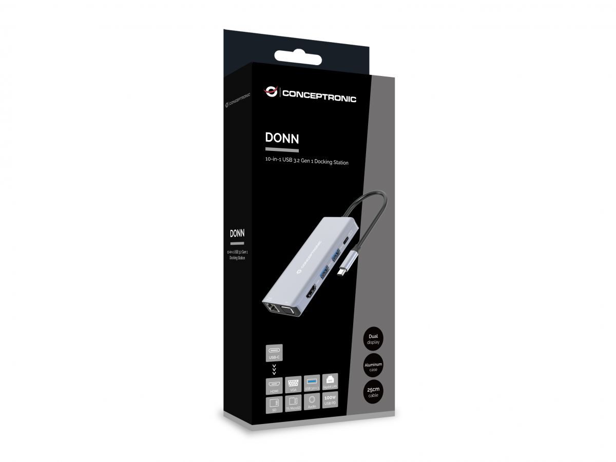 HUB CONCEPTRONIC 10in1 USB-C Multiportas