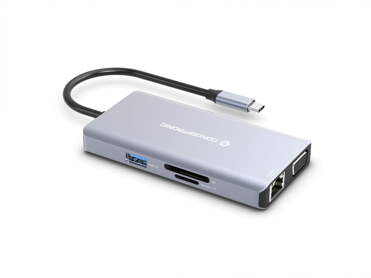 HUB CONCEPTRONIC 10in1 USB-C Multiportas