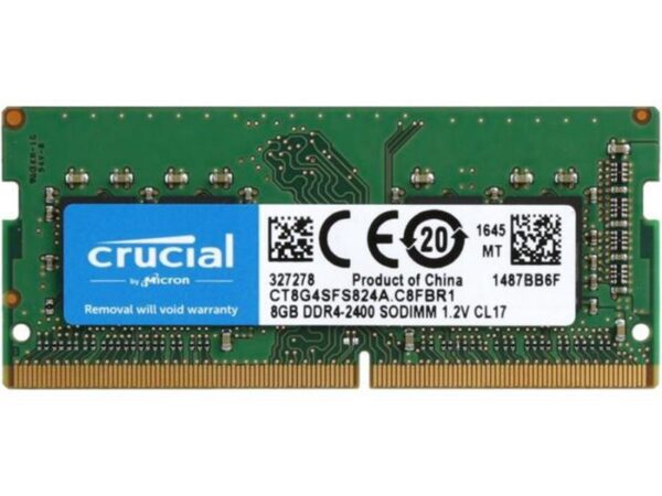 MEMÓRIA CRUCIAL SODIMM 8GB DDR4 2400MHz CL17 - CT8G4SFS824A