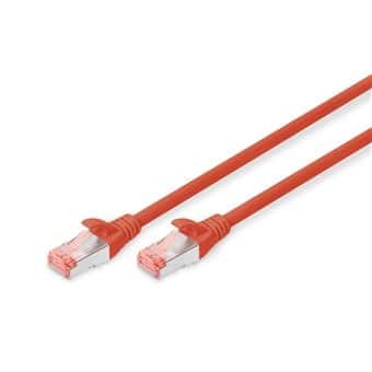 Cabo de Rede DIGITUS S/FTP Cat.6 RJ45 3m Vermelho