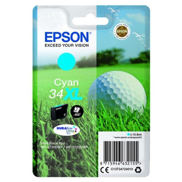 Tinteiro EPSON (34XL) T3472 Cyan - C13T34724010