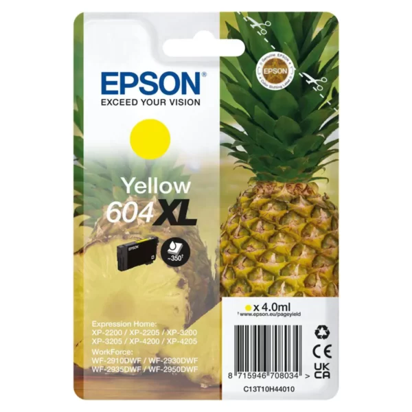 Tinteiro EPSON 604 XL Amarelo - C13T10H44020
