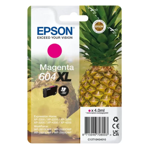 Tinteiro EPSON 604 XL Magenta - C13T10H34020