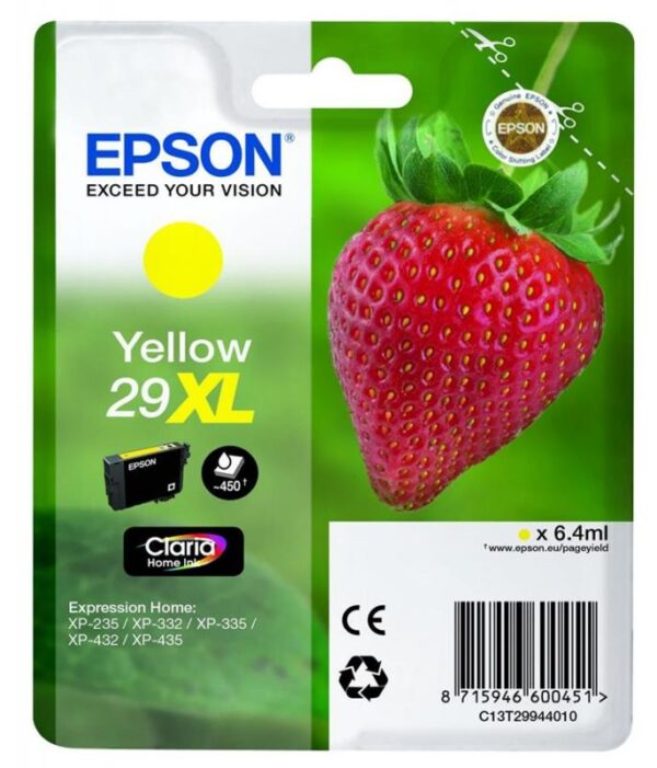 Tinteiro EPSON 29XL T2994 Amarelo - C13T29944020