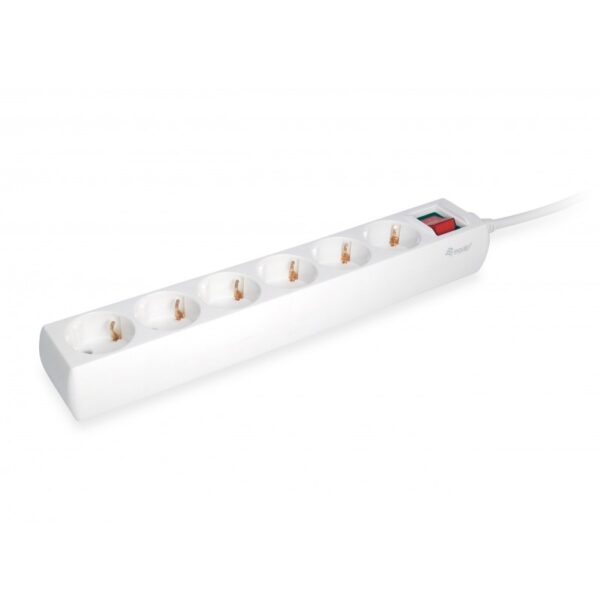 BLOCO EQUIP Power Strip 6 Tomadas Schuko C/ Interruptor Branco