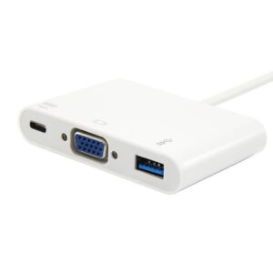 Adaptador EQUIP USB C p/ VGA / USB-A / USB-C Branco