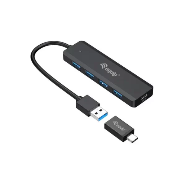 Hub EQUIP 4 Portas USB 3.2 C/ Adaptador USB-C - 128959 Hub EQUIP 4 Portas USB 3.2 C/ Adaptador USB-C - 128959