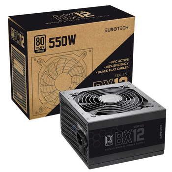 Fonte de Alimentação EUROTECH 550W 80Plus Bronze - BX12-550 Fonte de Alimentação EUROTECH 550W 80Plus Bronze - BX12-550