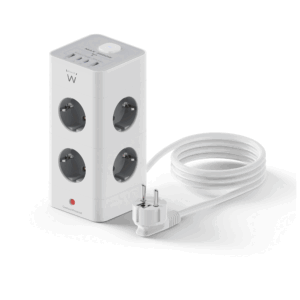 Bloco EWENT Torre 8 Tomadas Mesa C/ 2x USB-A e 2x USB-C - EW3864