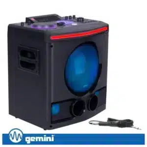 Coluna GEMINI Sistema de Karaoke 8" 2400W LED FM/USB/BT/TWS/AUX Coluna GEMINI Sistema de Karaoke 8" 2400W LED FM/USB/BT/TWS/AUX