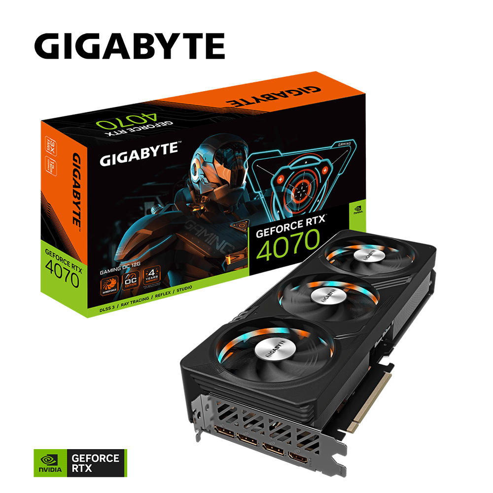 PLACA GR FICA GIGABYTE GeForce RTX 4070 GAMING OC 12GB GDDR6X