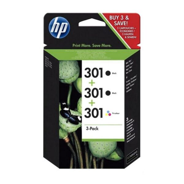 Tinteiro HP Nº301 Pack 2x Preto 1x Cyan/Magenta/Amarelo Tinteiro HP Nº301 Pack 2x Preto 1x Cyan/Magenta/Amarelo