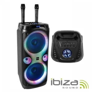 Coluna IBIZA Amplificada 6.5" USB/MicroSD/AUX/BT/FM LED TWS