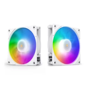 Ventoinha JONSBO ZF120, PWM-ARGB Branca Pack 2 120mm