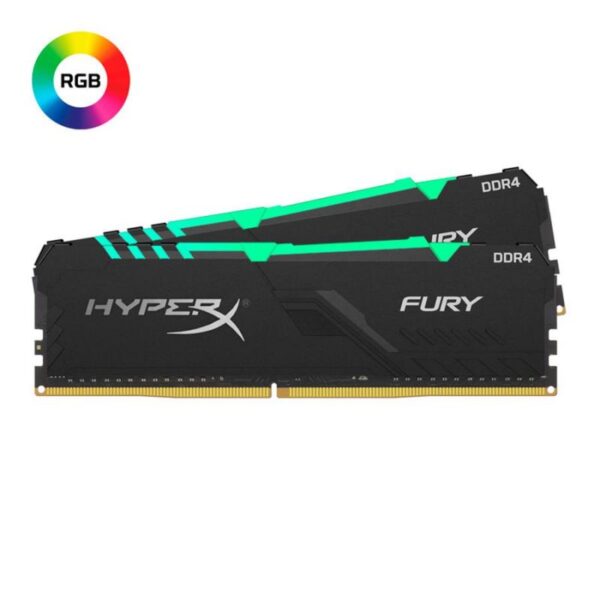 Memória KINGSTON HyperX Fury RGB KIT 16GB 2X8GB DDR4 2666MHz