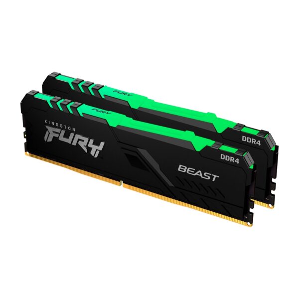 Memória KINGSTON Fury Beast RGB 16GB (2x8GB) DDR4 3600MHz CL17 Preta