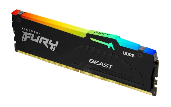 Memória KINGSTON Fury Beast RGB 32GB DDR5 4800MHz CL38 Preta Memória KINGSTON Fury Beast RGB 32GB DDR5 4800MHz CL38 Preta