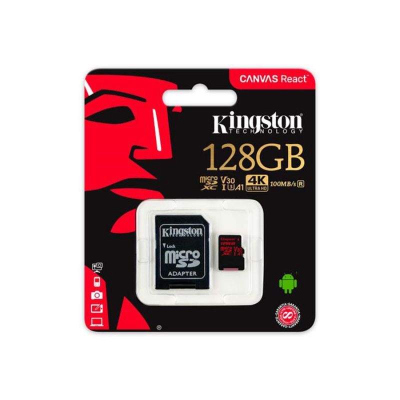 Cartão Memória KINGSTON Micro SD Canvas React 128GB CL10 - nanoChip