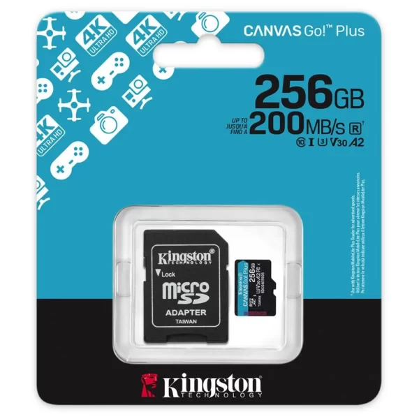 Cartão Memória KINGSTON Micro SD Canvas Go Plus 256GB V30