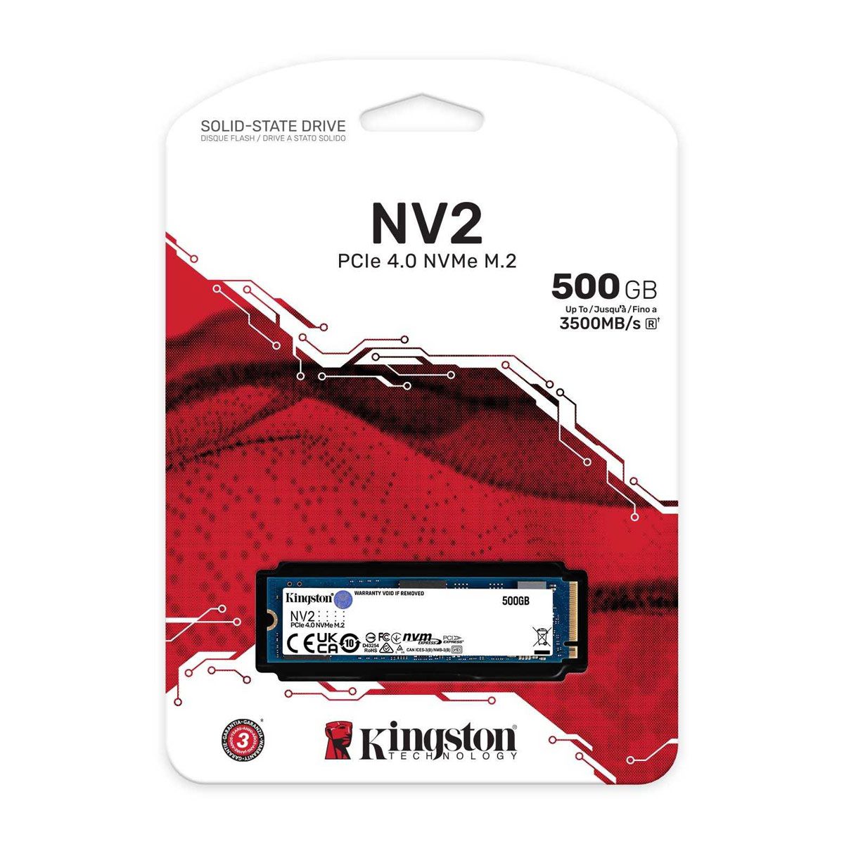 Ssd kingston ssd nv2 500gb nvme pcie m 2 2280 nanochip