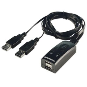 KVM LEVEL ONE Switch VGA USB+Audio 2 PCs C/ Cabos - KVM-0221