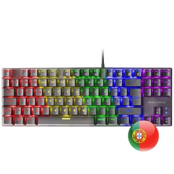 Teclado Mecânico MARS GAMING MK80BPT RGB TKL Blue Switch Layout PT Preto
