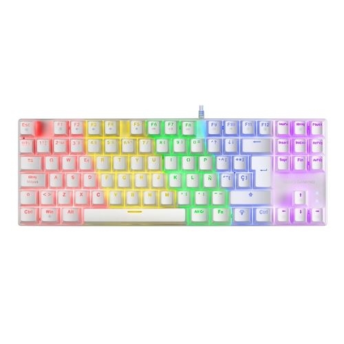 Teclado Mecânico MARS GAMING MK80WRPT RGB TKL Red Switch Layout PT Branco