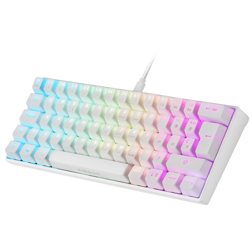 Teclado MARS GAMING Mecânico MKMINIW 60% RGB Red Switch PT Branco - nanoChip