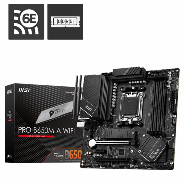MOTHERBOARD MSI PRO B650M-A WIFI AM5 MATX 4XDDR5