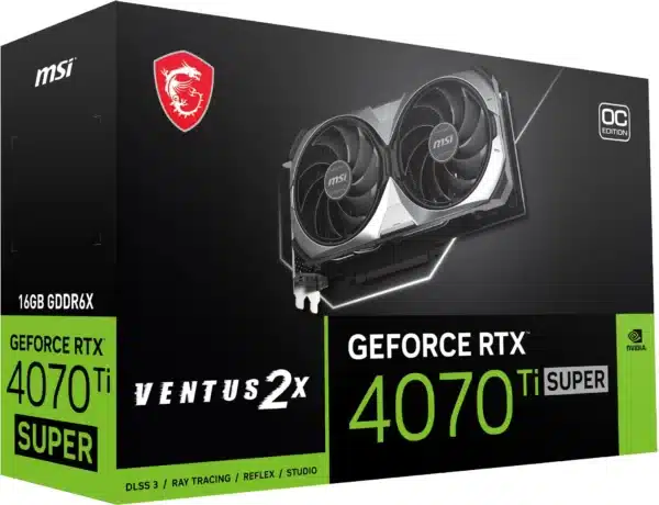 PLACA GRÁFICA MSI GeForce RTX 4070 Ti SUPER VENTUS 2X OC 16GB GDDR6X