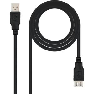 Cabo USB 2.0 NANOCABLE USB-A M/F 1M Preto