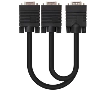Cabo Bifurcador SVGA NANOCABLE VGA/M-2xVGA/F 45CM Preto