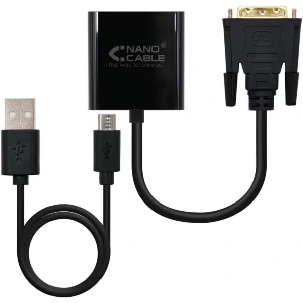 Adaptador NANOCABLE DVI M > VGA 10 CM Preto